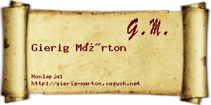 Gierig Márton névjegykártya